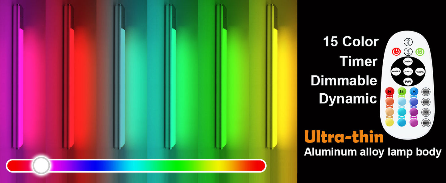 Diomart Under Cabinet Lighting, RGB & 1500mAh Rechargeable Under Cabinet Lights, LED Closet Lights Remote, Under Counter Lights for Kitchen Pantry Bedroom, 15 Colors(3 Packs)