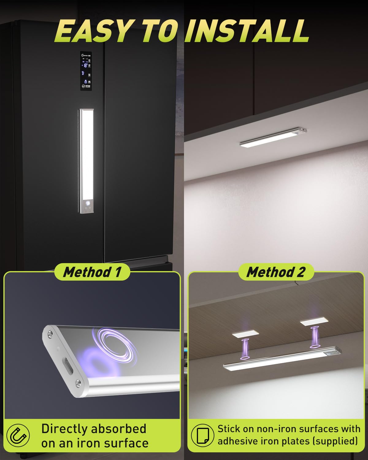 Diomart Under Cabinet Lights Motion Sensor, Rechargeable Puck Lights Wireless with Adhesive, Dimmable Kitchen Closet Lighting, 3 Color Temperature Adjustable, Auto On/Off for Stairs, Counter, 5 Pack