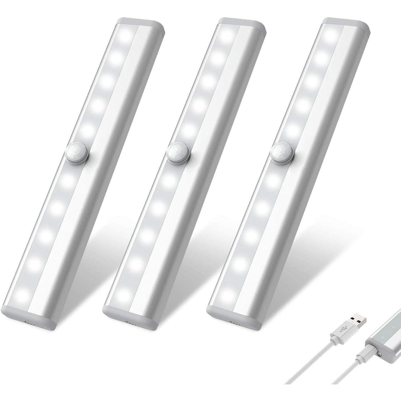 LED Motion Sensor Night Light, Rechargeable RV Step Lights,3 Pack Wireless Camper Step Lights, Magnetic Motion Activated Stair Lights for Motorhome Travel, Travel Trailers,1800mAH, 6500K