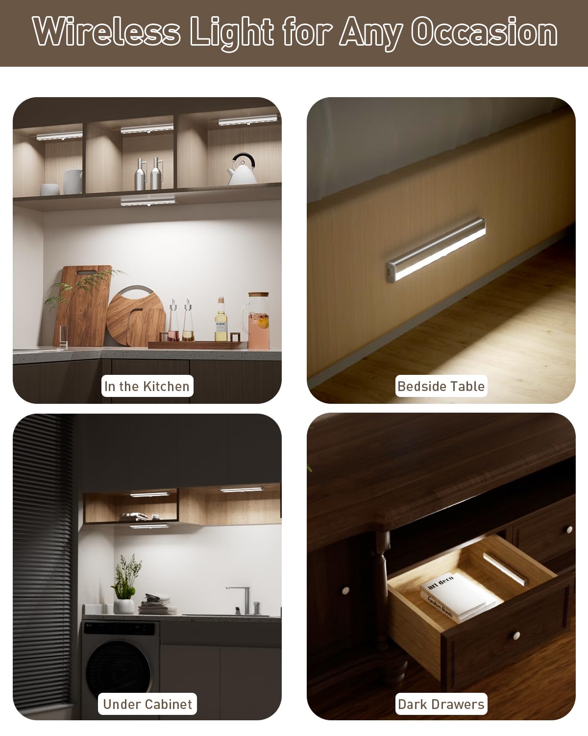 LED Motion Sensor Night Light, Rechargeable RV Step Lights,3 Pack Wireless Camper Step Lights, Magnetic Motion Activated Stair Lights for Motorhome Travel, Travel Trailers,1800mAH, 6500K